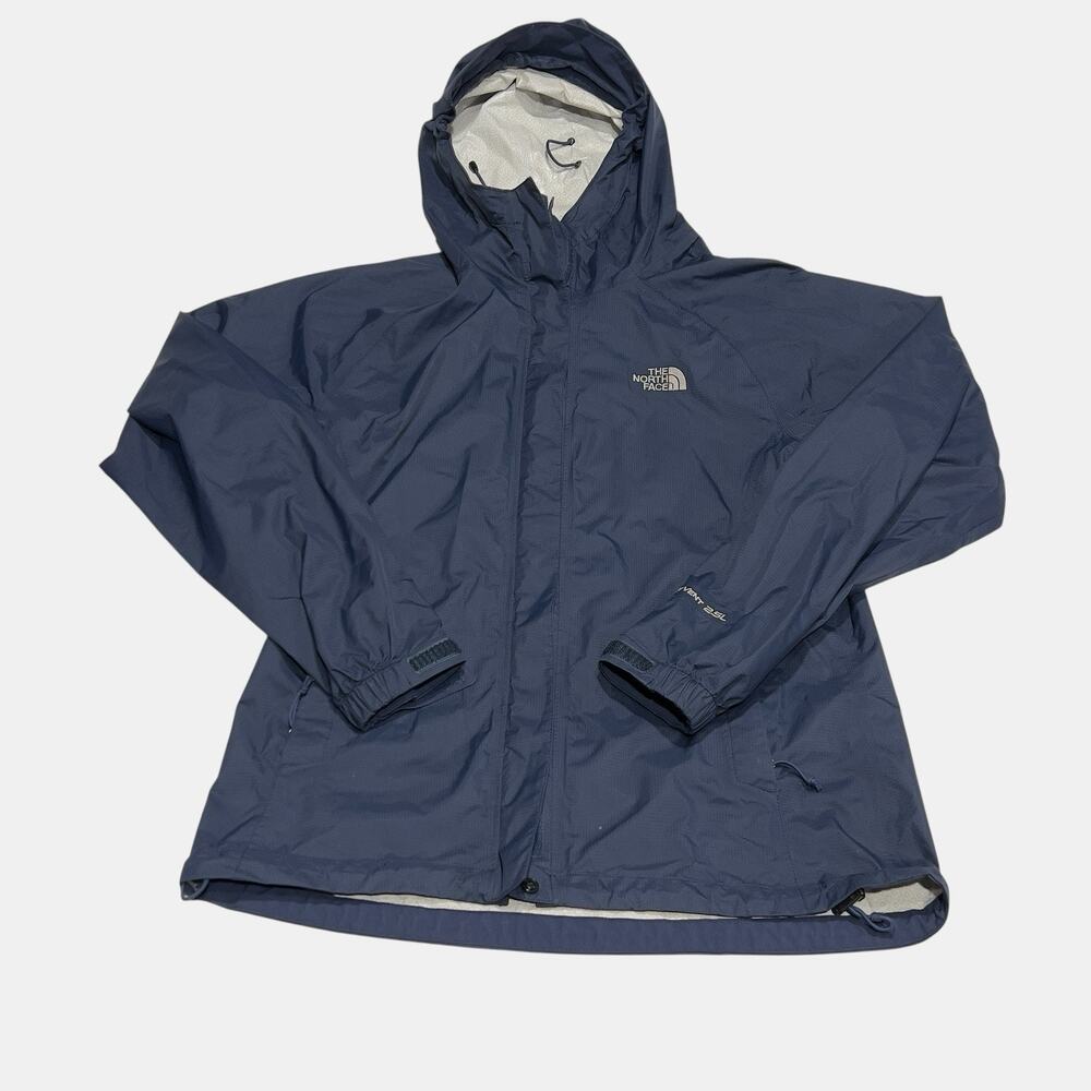 The North Face Jacket Womens Small Blue HyVent 2.5L Hooded Rain Coat Waterproof